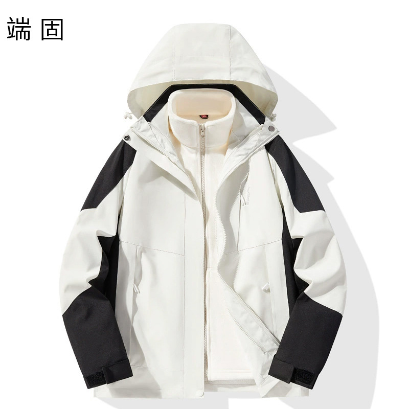 端固 三合一可拆卸外套加绒加厚冲锋衣JUYY/件高清大图