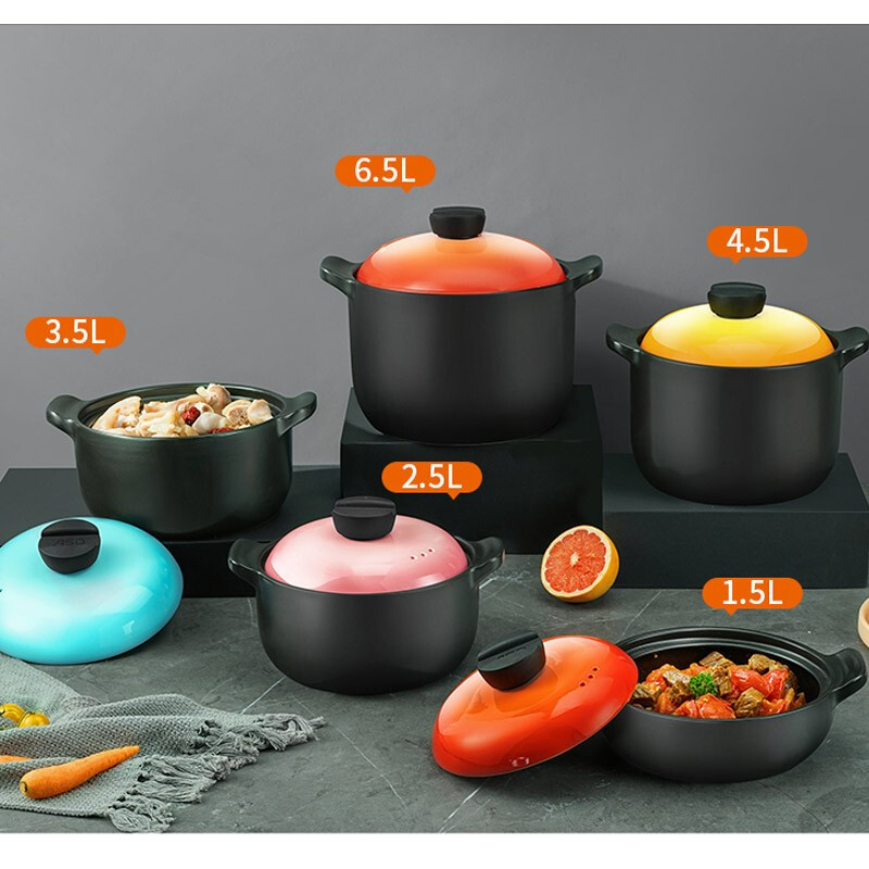 爱仕达 天然陶瓷砂锅3.5L 甄陶Ⅲ系列浅汤煲*青羽 RXC35B3Q高清大图