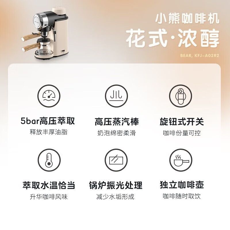 小熊咖啡机KFJ-A02R2