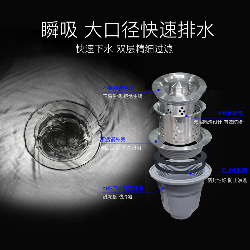 箭牌(ARROW)水槽双槽套餐 304不锈钢 手工槽厨房洗碗水池 加厚洗菜盆