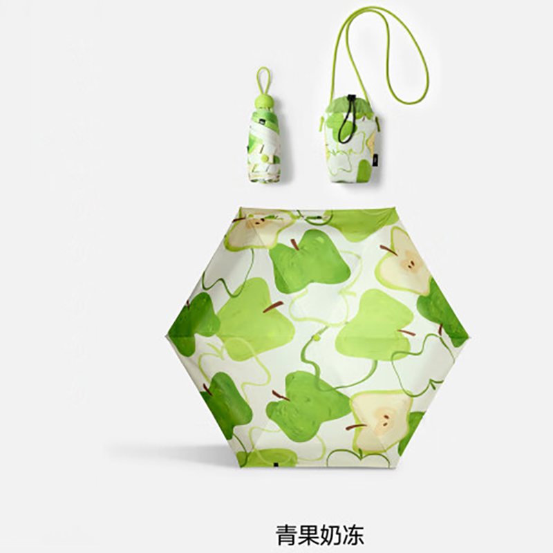 蕉下(BENEUNDER)五折黑胶防晒伞BM527-青果奶冻高清大图