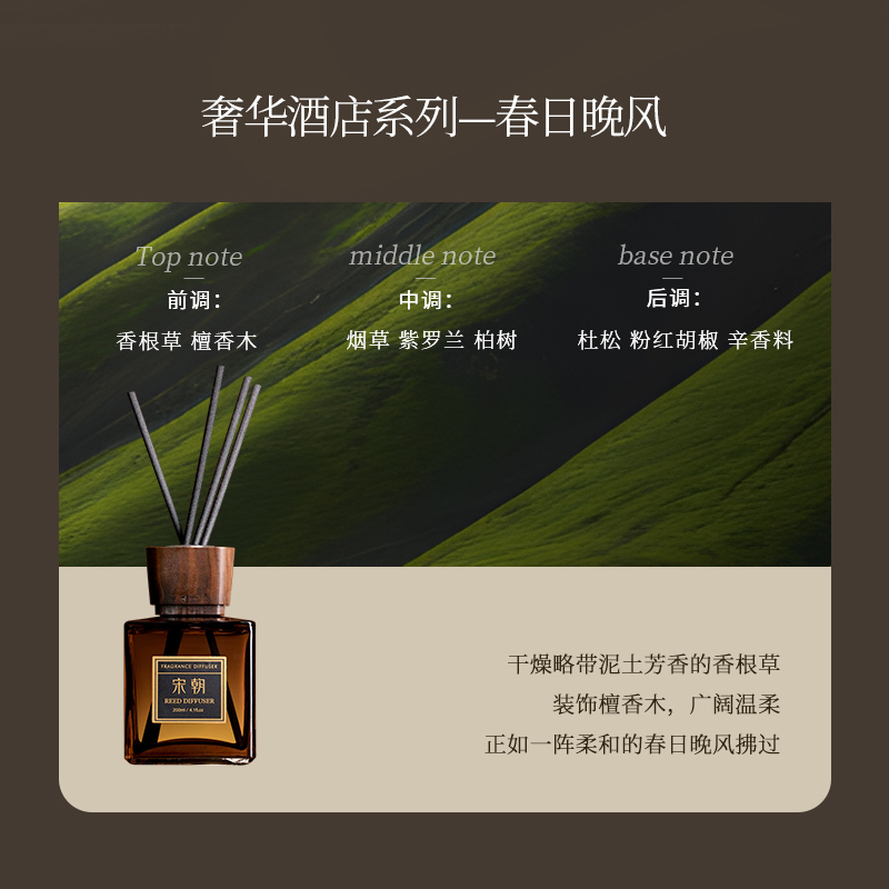宋朝 奢华酒店香系列无火香薰 200ml春日晚风高清大图