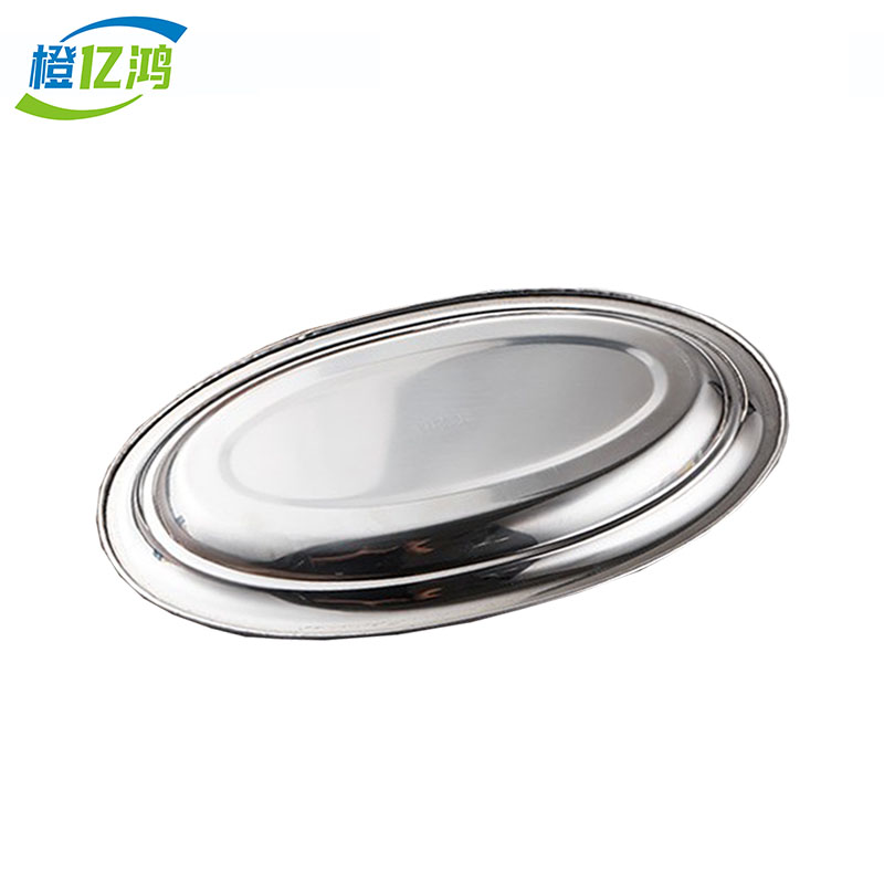 橙亿鸿 304不锈钢椭圆盘 鱼盘 菜盘 30*19.5CM/个高清大图