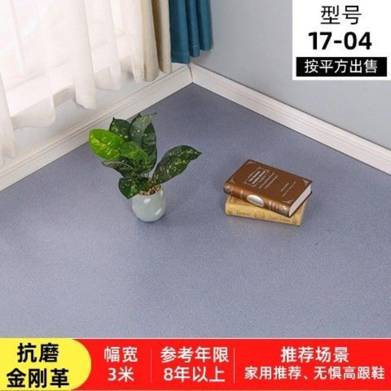 3米宽地板革水泥地家用地贴PVC地胶垫加厚耐磨地毯防水滑卧室铺地 抗磨款金刚革17-04[幅宽3米]