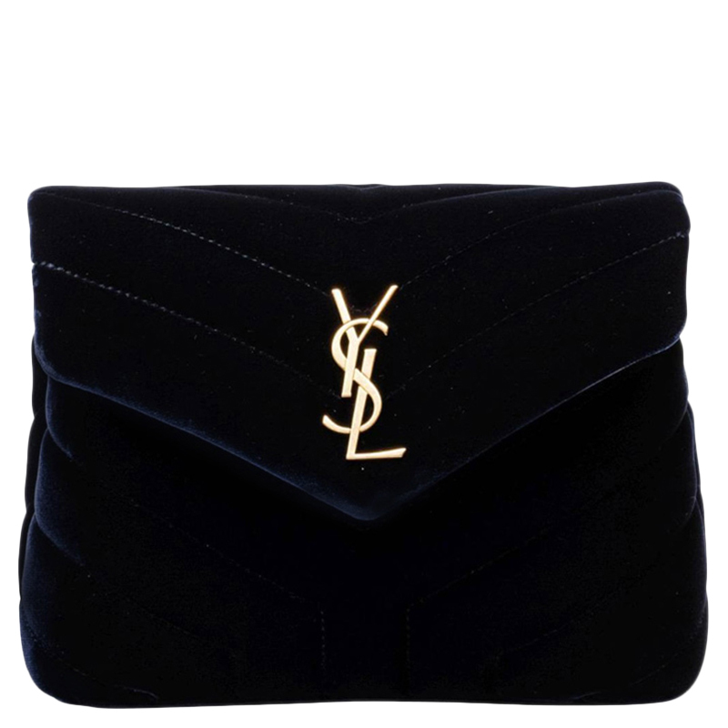 [直营]YVES SAINT LAURENT(圣罗兰)LouLou系列 女士包盖式天鹅绒手拿包单肩包 YSL女包