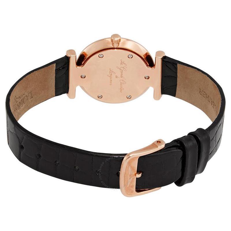 浪琴longineslagrande经典石英白色表盘皮革表带24毫米女士手表简约