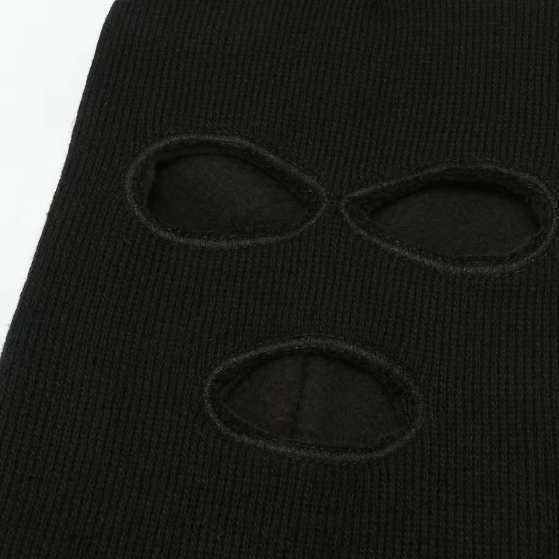 路安保 针织帽 三孔式冬季穿戴 顶