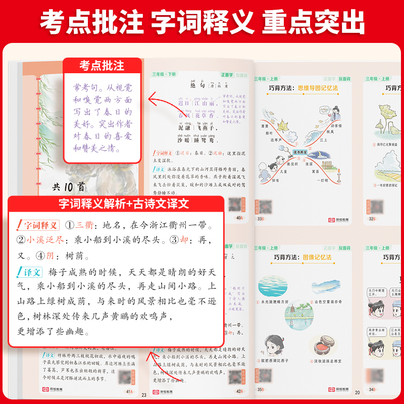 [全6册]小学生必背手卡书 小学通用 [正版]小学语文基础知识大全数学公式定理手卡书一二三四五六年级必背古诗文英语必背词高清大图