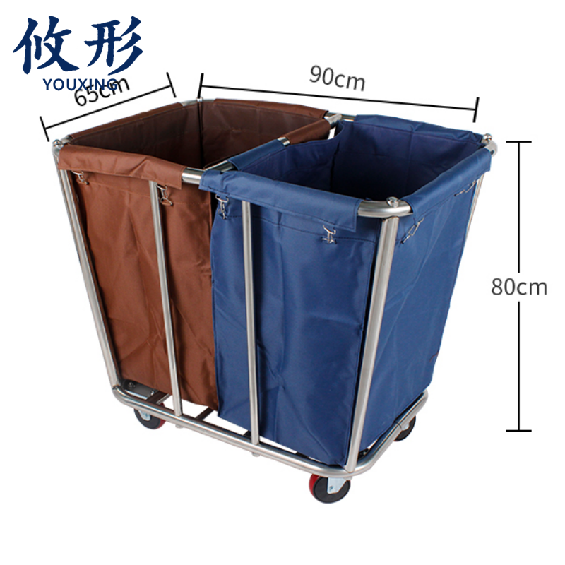 攸形 布草车 不锈钢清洁车90*65*80cm个