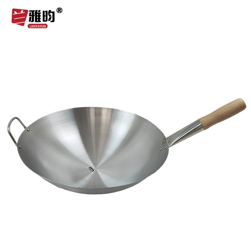 兰雅昀 加厚不锈钢单柄炒锅 40cm 个高清大图
