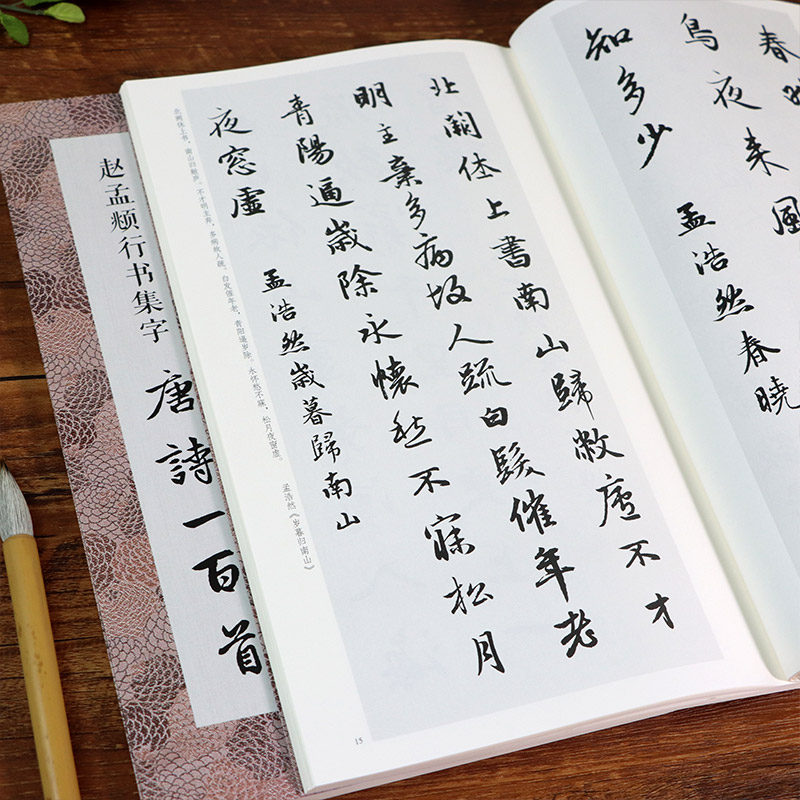 [醉染正版]中国历代经典碑帖集字 赵孟頫行书集字唐诗一百首 收录赵孟頫行书经典碑帖集字古诗词作品集临摹教程 行书毛笔书法高清大图