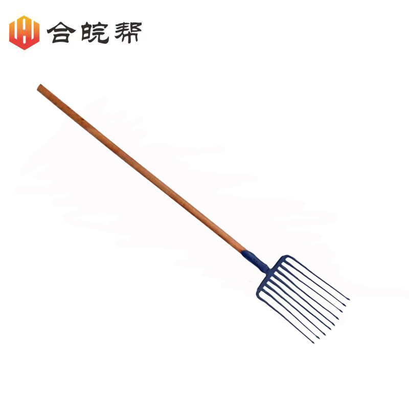 合皖帮九齿钢叉(高碳钢、带柄)250mm×320mm×(1500-1600)mm把高清大图