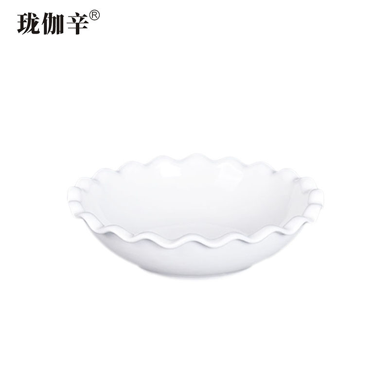 珑伽辛 白色陶瓷太阳碗 菜碗 8英寸/个 8英寸