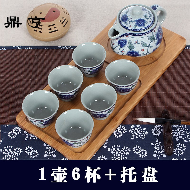 鼎亨景德镇青花瓷陶瓷茶壶过滤单壶大号功夫茶具容量家用泡茶水壶