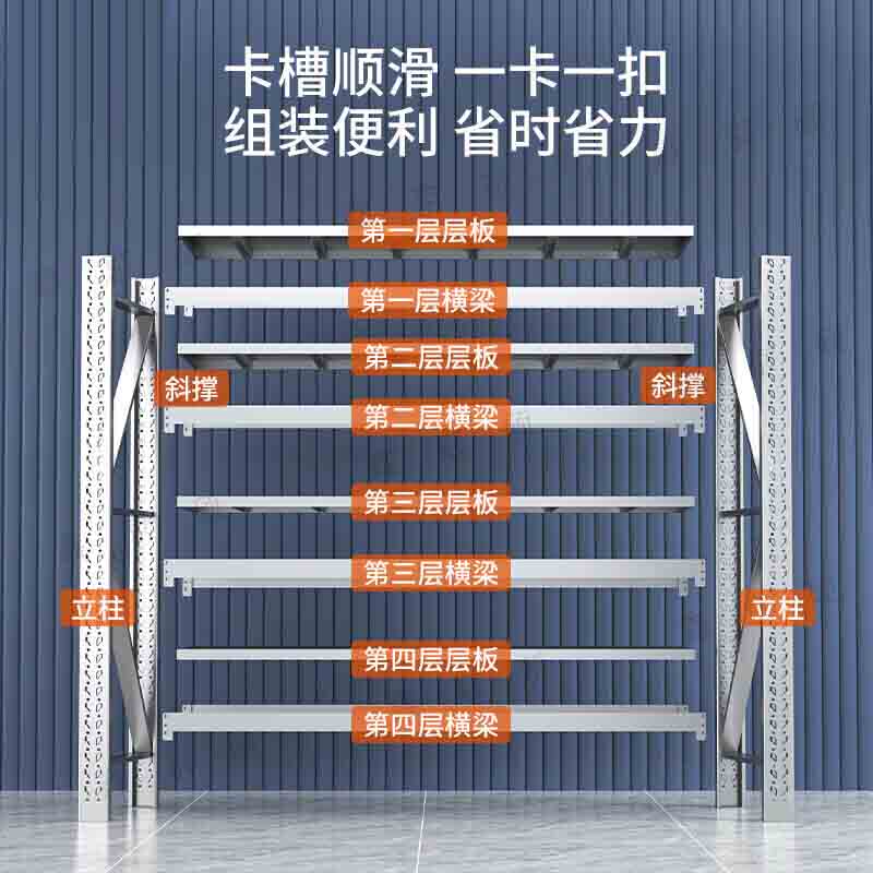 曌梵不锈钢货架四层组高清大图