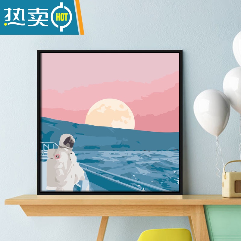 敬平现代简约小众抽象动漫客厅装饰画沙发背景墙油画肌理唯美挂画装饰画高清大图