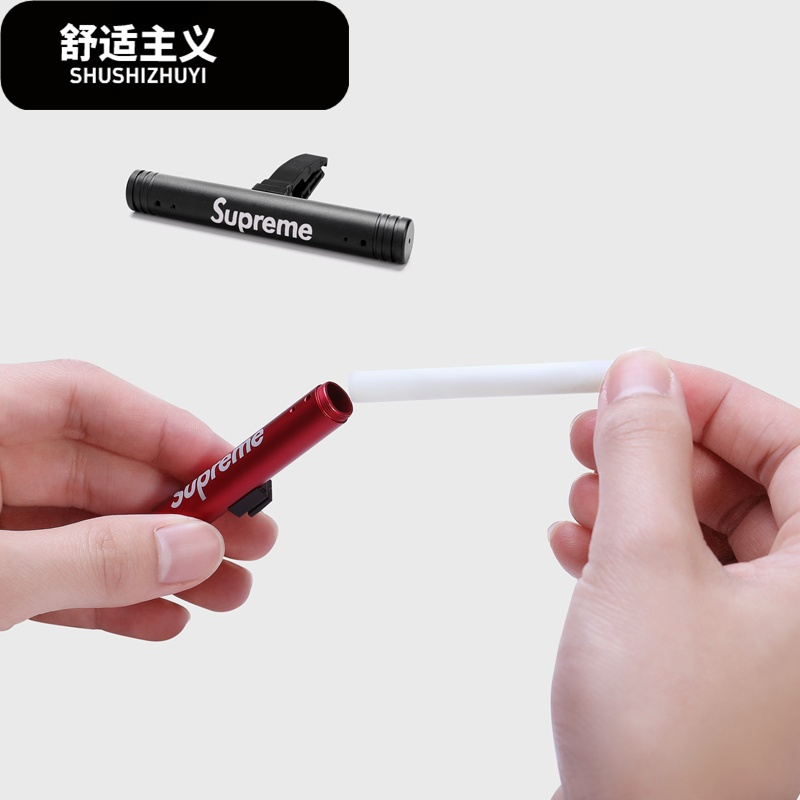 潮牌车载香薰棒汽车空出风口香水夹车用固体除味香薰棒替换芯