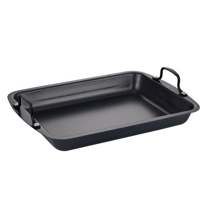 军绿色烤鱼盘电磁炉通用不粘烤盘家庭煎鱼专用锅长方形家用商用烤鱼炉