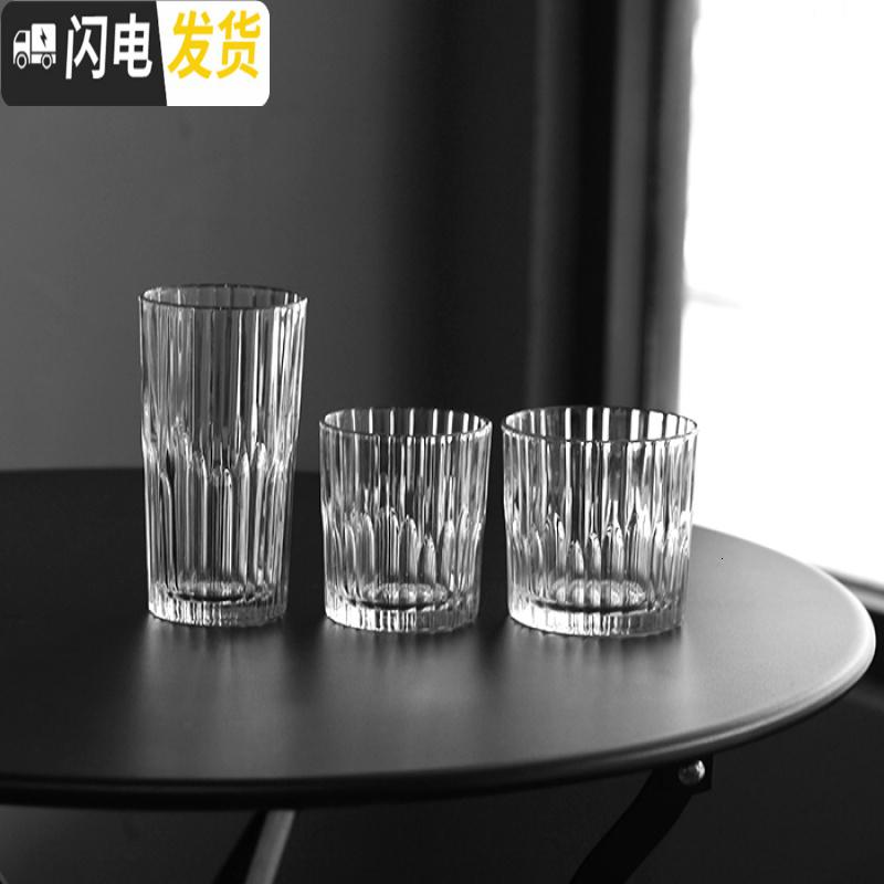 三维工匠小西郊 复古玻璃杯 ins冰咖啡杯 古典冰拿铁 冰美式杯 威士忌酒杯 200(矮细)咖啡器具高清大图