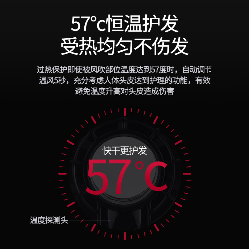 GERY 3D智能触控无叶电吹风家用恒温负离子吹风机发廊理发店专业大功率风筒男女用护发不伤发