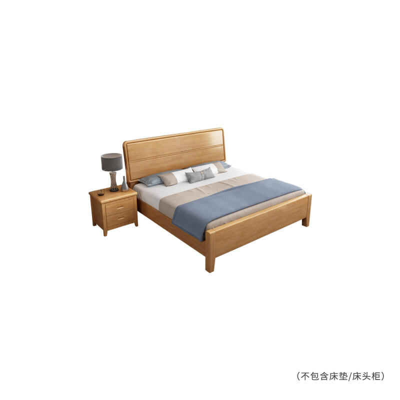 企诺卧室木床松木床板原木色QNBA1TZF8119-15J高清大图