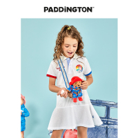 Paddington Bear帕丁顿熊夏季女童直筒拼接色polo连衣裙