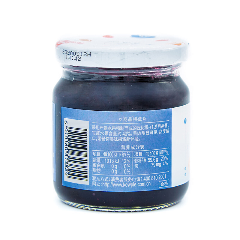 丘比果+1 蓝莓口味果酱 240g/瓶(瓶)