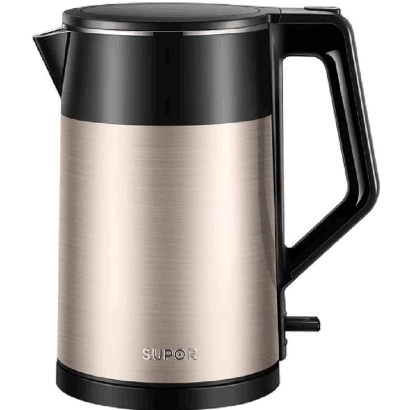 苏泊尔suporsw15s29a电水壶双层防烫304不锈钢视频