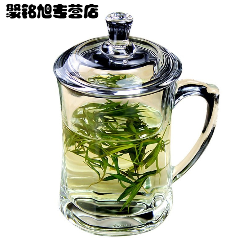 加厚 耐热玻璃杯带把茶杯水杯带盖泡茶杯礼品杯家用盖杯多色多款生活日用家庭清洁生活日用家居器皿水具/水杯