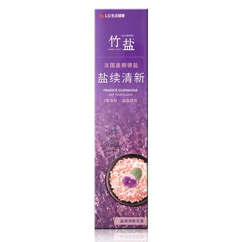 LG竹盐盐续盖朗德盐清新130g (晶雅清新花香)3重清新 晶盐皓齿 自然植物提取物 清新口气