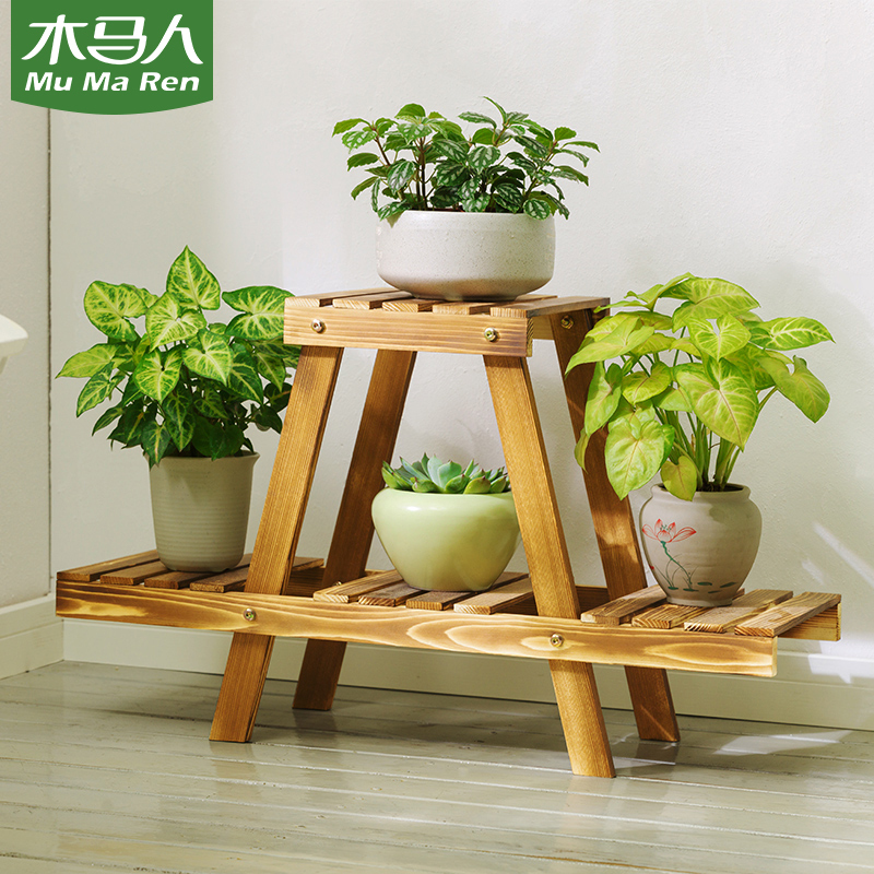 木马人 Mumaren 花架sm02 木马人实木花架落地式多层花架子阳台花盆架客厅室内木质花架 花几 价格图片品牌报价 苏宁易购木马人旗舰店