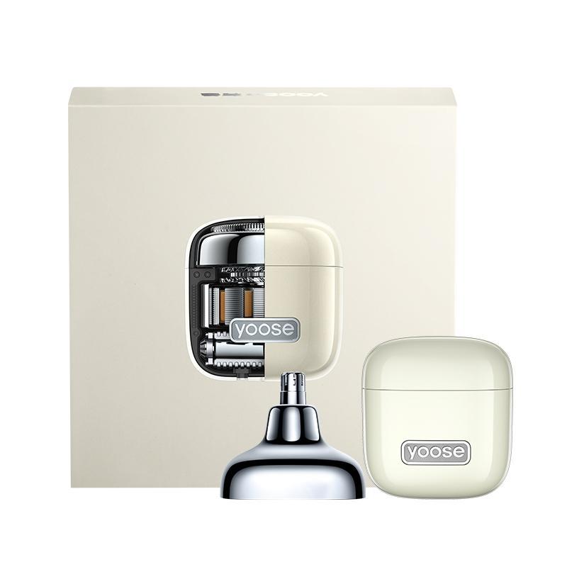 有色(yoose)电动剃须刀便携款鼻毛修剪器刮胡刀二合一 送男友老公胡须刀D1-T 亚麻白