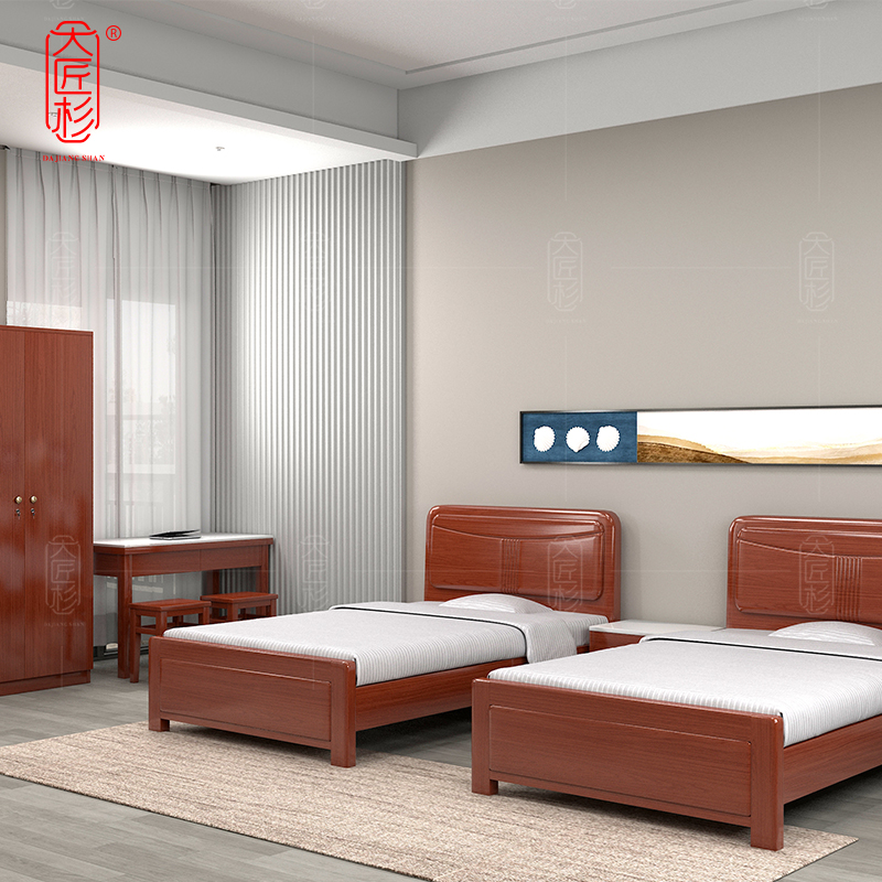 大匠杉 实木床宿舍床 2000*1500mmDCT215高清大图