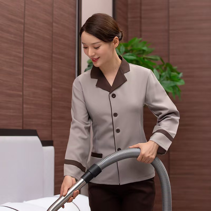 惠铁酒店宾馆物业保洁工作服 套装 件高清大图