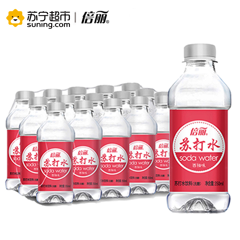 倍丽 西柚味 苏打水 瓶装350ml*12+3瓶/包促销包装
