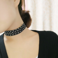 新款欧美饰品时尚个性项圈黑白斑点颈链女士项链DNDZ8496送女朋友七夕情人节礼物