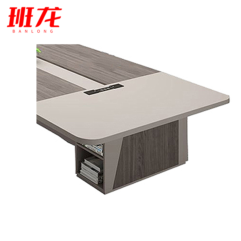 班龙长条培训桌4米+14把椅子套高清大图