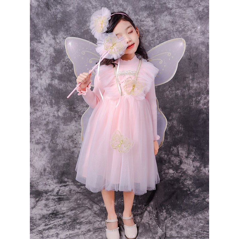 儿童服装女童精灵蝴蝶花仙子装扮女孩白雪公主连衣裙表演服