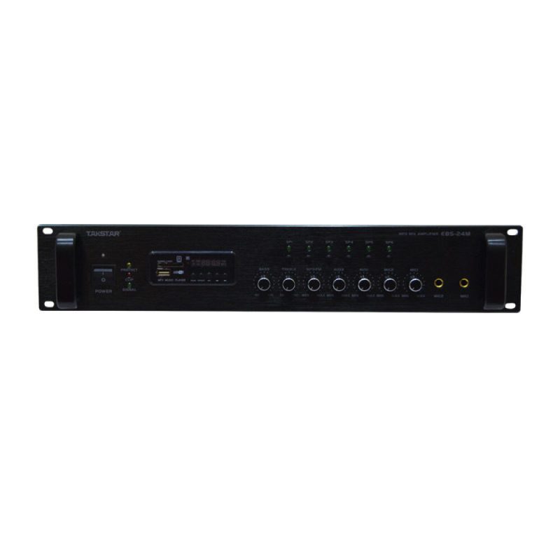 得胜(TAKSTAR)EBS-24M 广播一体机 公共广播工程 2路话筒输入 2路线路输入 1路副主输出