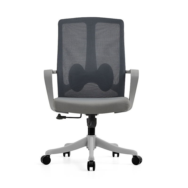 初嘉CJ-7037办公椅转椅电脑椅网布学习椅中背职员椅 灰框高清大图