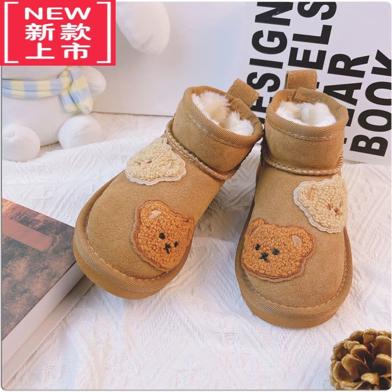 可莉允冬款儿童雪地靴男孩男童2022年冬季新款女童女宝宝冬鞋东北大棉鞋图片