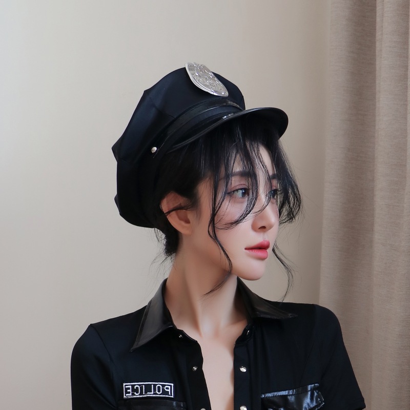长夜漫漫情趣内衣女新款制服诱惑御姐cos女警网纱性感连体衣2507 单独帽子 均码(80-130斤)