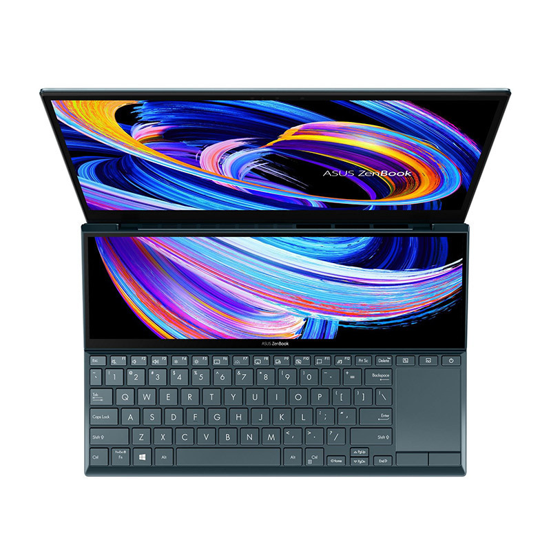 华硕(ASUS) 灵耀X双屏 UX4100 11代酷睿14英寸轻薄本笔记本电脑(i7-1165G7 16G 512G MX450独显 高色域 双屏双触控 )爵士蓝