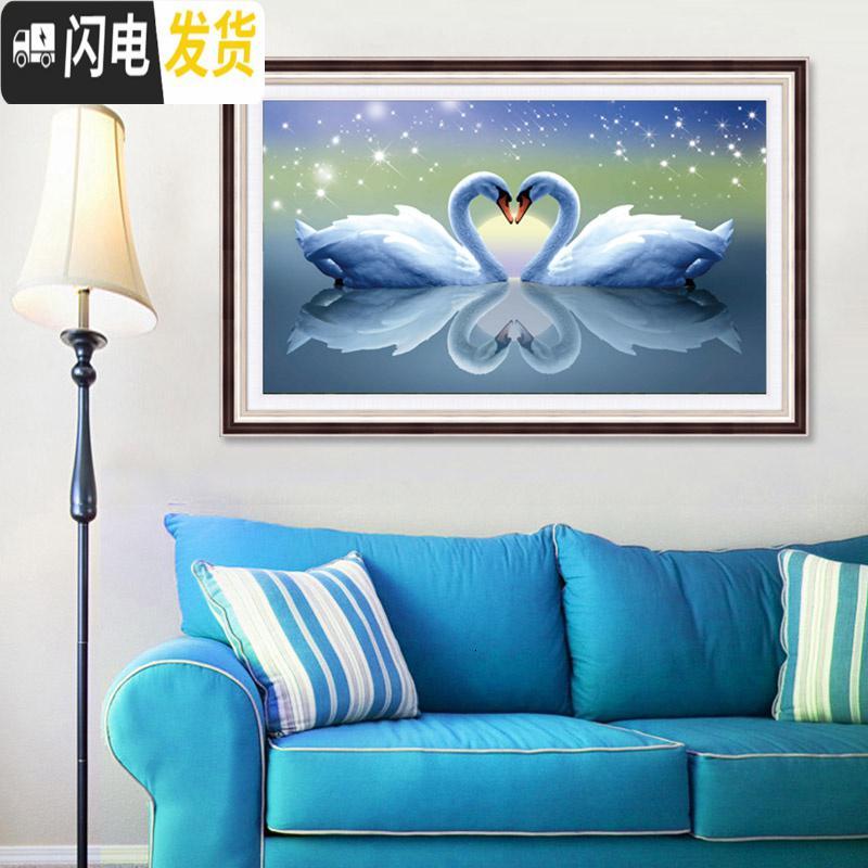 三维工匠钻石画2020年新款客厅贴钻十字绣卧室满钻带框小幅水晶床头小 满钻[70*45厘米]多加30钻量、送工具包2套高清大图