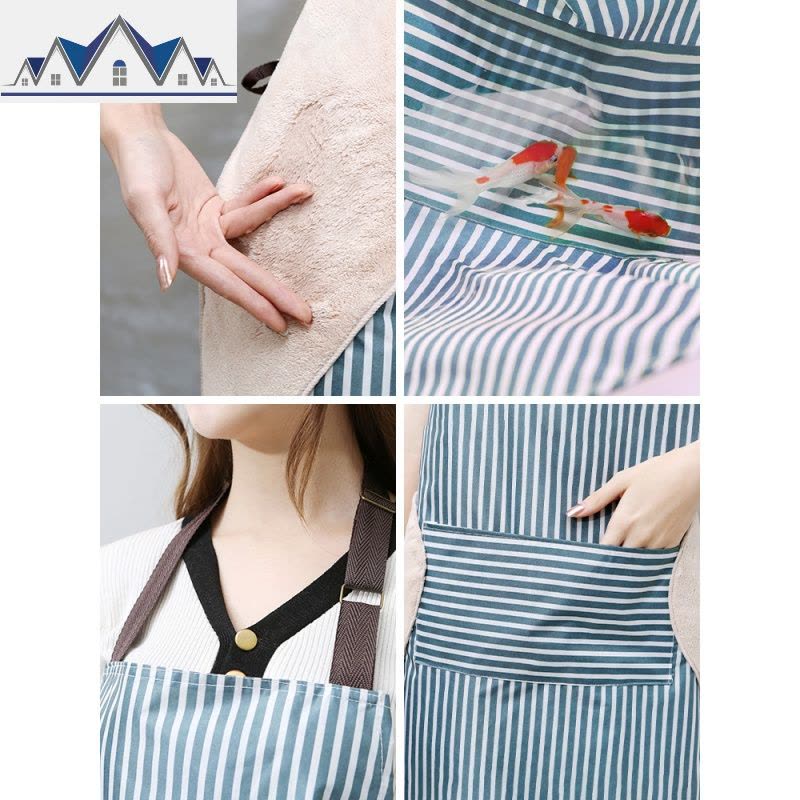 可擦手围裙可爱日系家用厨房工作服男个性时尚防水防油罩衣女大人 三维工匠图片