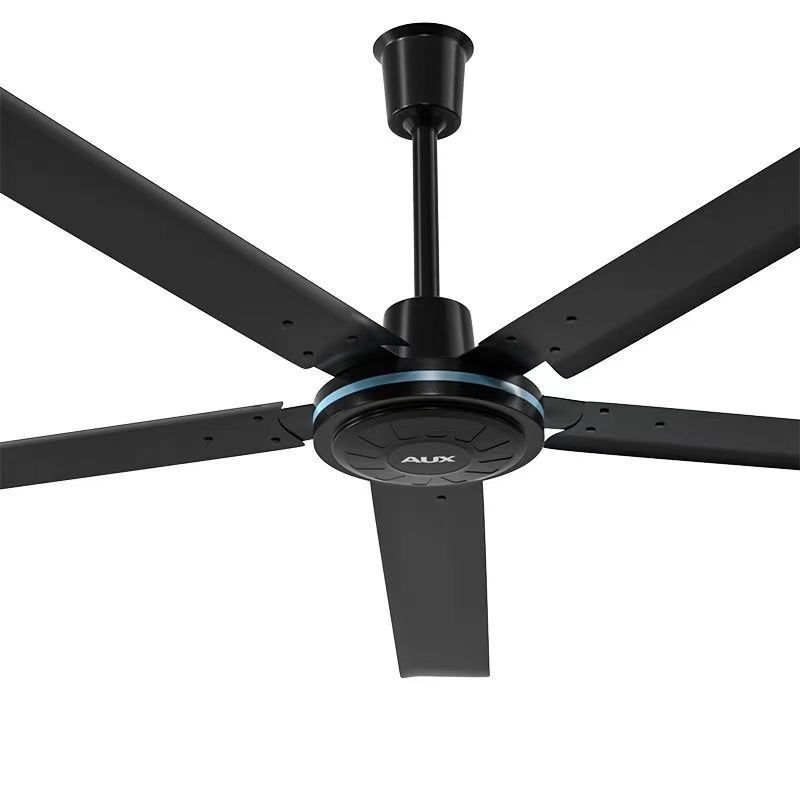 吊扇家用客厅餐厅吊式电风扇工业大风力黑色铁叶56寸遥控o8