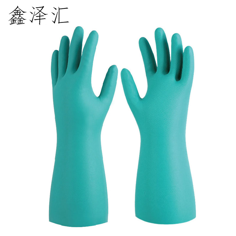 手套 家务手套丁腈橡胶手套劳保家务洗碗清洁工业防油水耐酸碱耐磨耐用丁晴手套 L码