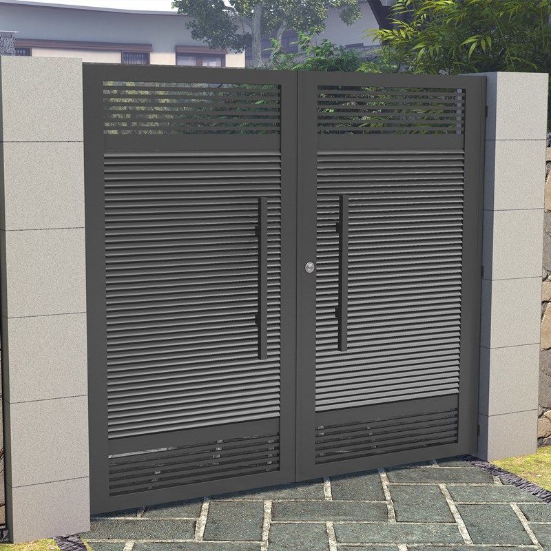 新中式铁艺大门别墅门户外防锈铁门庭院门入户门防盗门单双开门