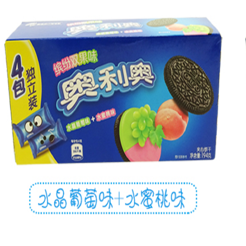 “奥利奥缤纷双果味夹心饼干水晶葡萄味+水蜜桃味194g ”
