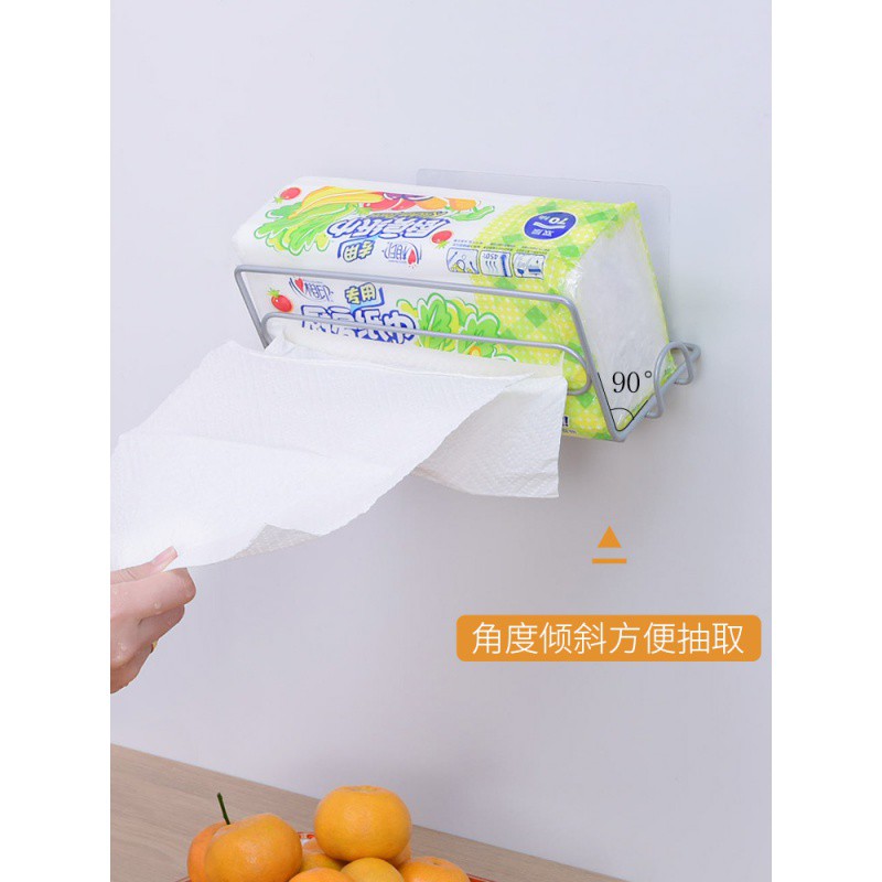 保鲜膜收纳架免打孔冰箱挂架侧壁挂架厨房纸巾架置物架保鲜袋架子收纳层架 三维工匠高清大图